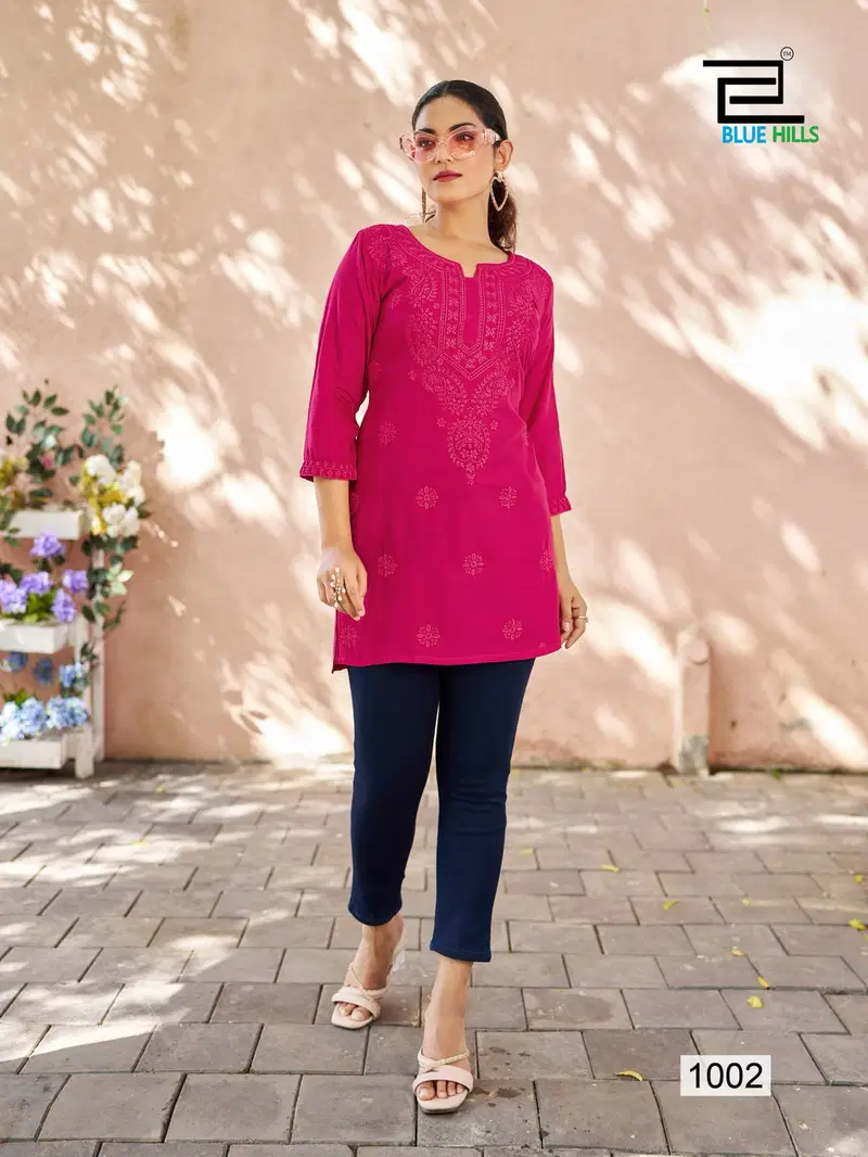 Raha By Blue Hills Viscose Modal Ladies Top Wholesale Shop In Surat